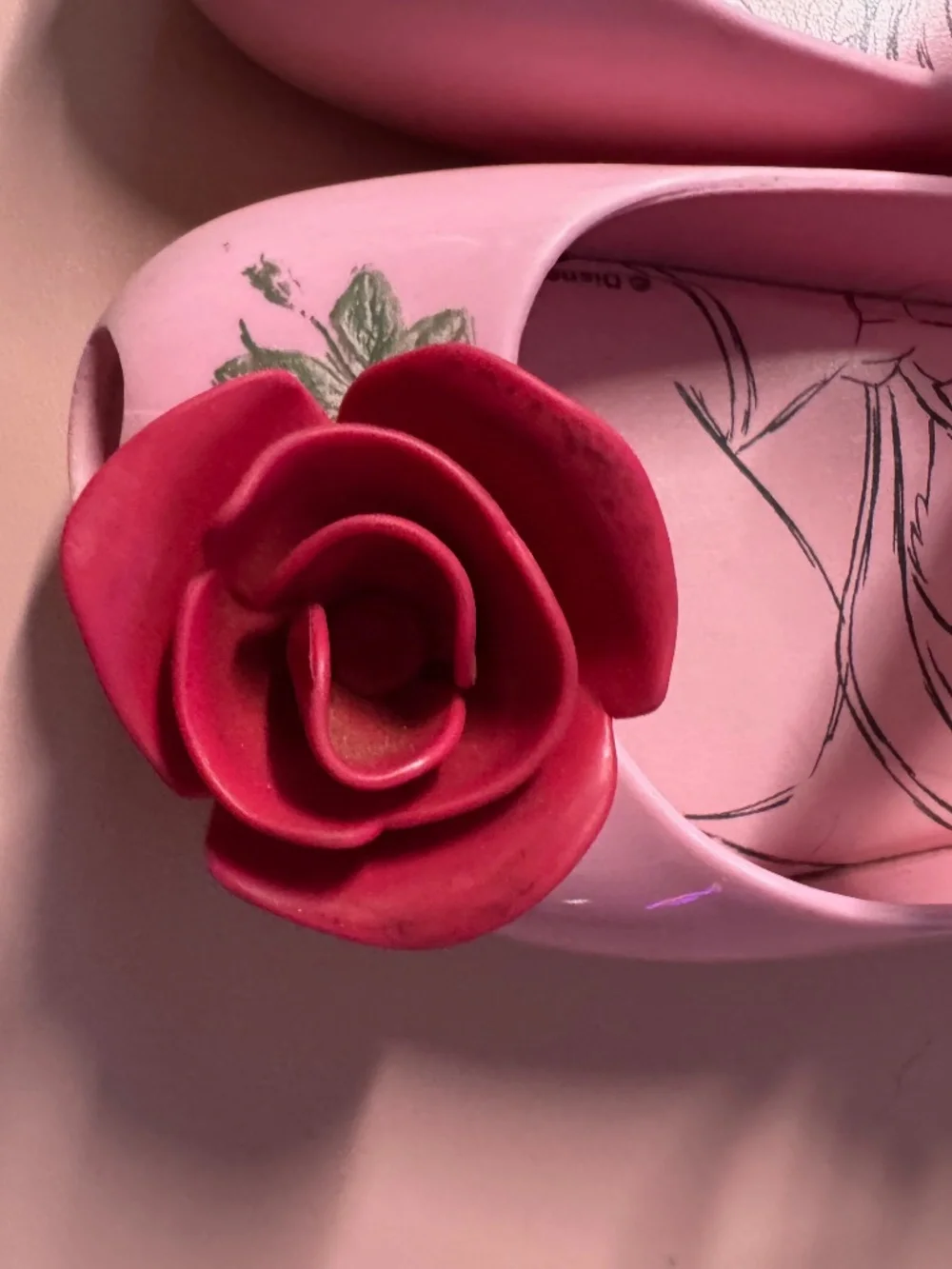 Mini Melissa x Disney Beauty and the Beast Belle Rose Flats